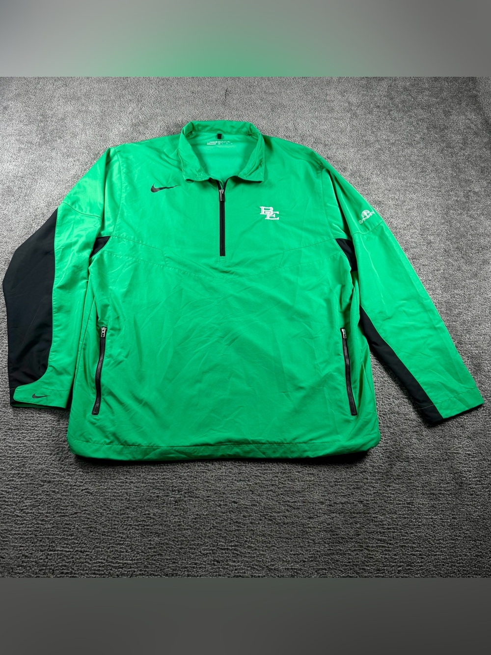 Nike Golf Mens XL 1/4 Zip Windbreaker Pullover Green Black BE Logo 416283-386